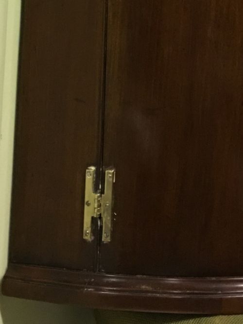 A FINE GEORGE III MAHOGANY BOWFRONT CORNER CUPBOARD - ADDITIONAL PHOTO 2