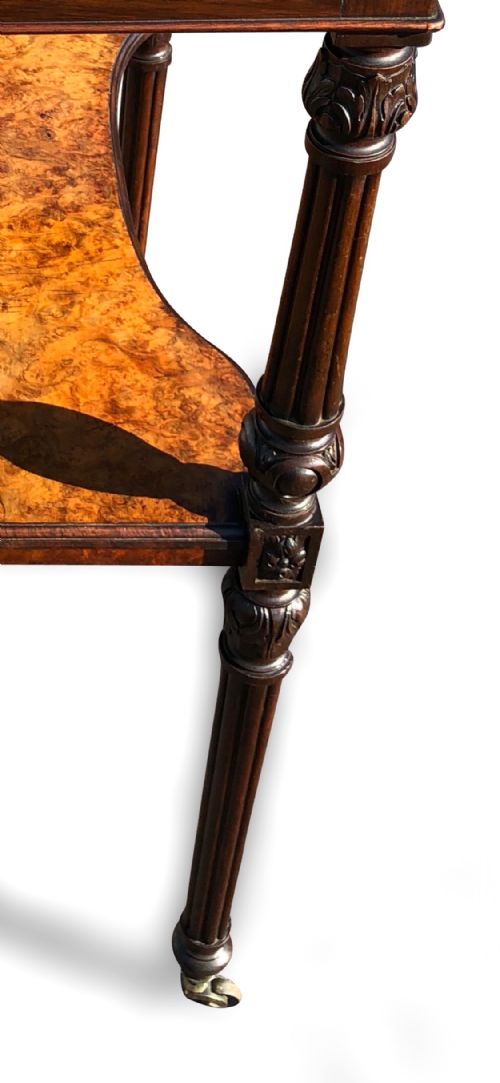 A WONDERFUL MID 19TH C WALNUT ETEGERE OF UNUSUALLY GRAND PROPORTIONS BY HOLLAND SONS - ADDITIONAL PHOTO 7