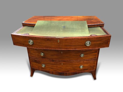 A SUPERB GEORGE III MAHOHANY TULIPWOOD BANDED BOWFRONT DRESSING CHEST - ADDITIONAL PHOTO 12