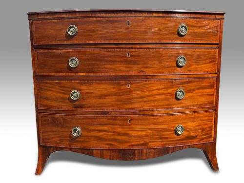 A SUPERB GEORGE III MAHOHANY TULIPWOOD BANDED BOWFRONT DRESSING CHEST - ADDITIONAL PHOTO 13