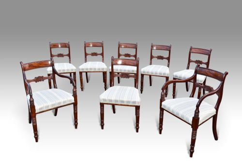a fine set of 8 regency period dining chairs - CATEGORY: ANTIQUE CHAIRS - DATED REGENCY