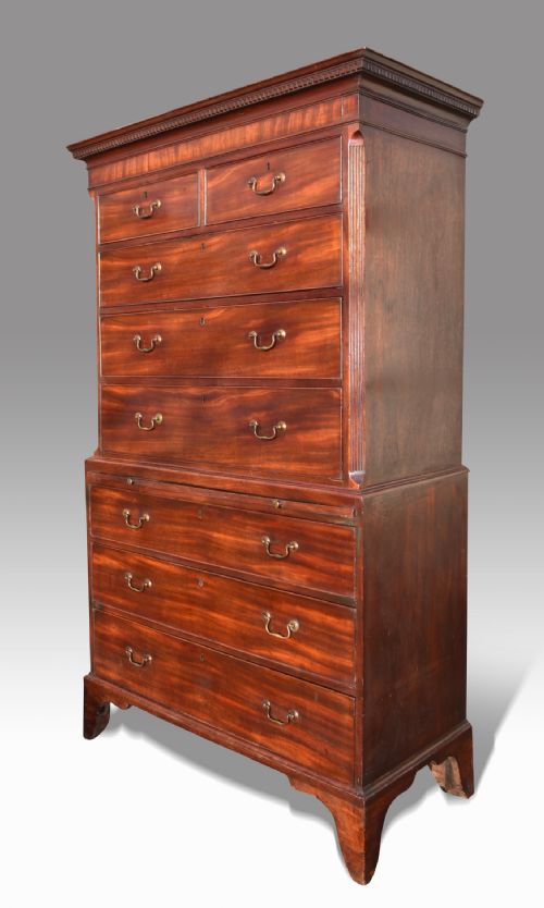 a fine chippendale period mahogany tallboy chest on chest - CATEGORY: ANTIQUE CHEST OF DRAWERS - DATED GEORGIAN