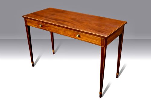 a george iii irish mahogany inlaid console table - CATEGORY: ANTIQUE TABLES - DATED GEORGIAN