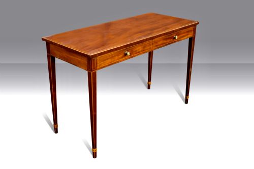 A GEORGE III IRISH MAHOGANY INLAID CONSOLE TABLE - ADDITIONAL PHOTO 1