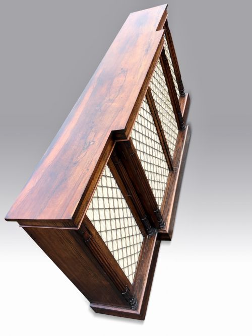 A MAGNIFICENT LATE REGENCY ROSEWOOD BREAKFRONT SIDE CABINET IN THE MANNER OF GILLOWS - ADDITIONAL PHOTO 2