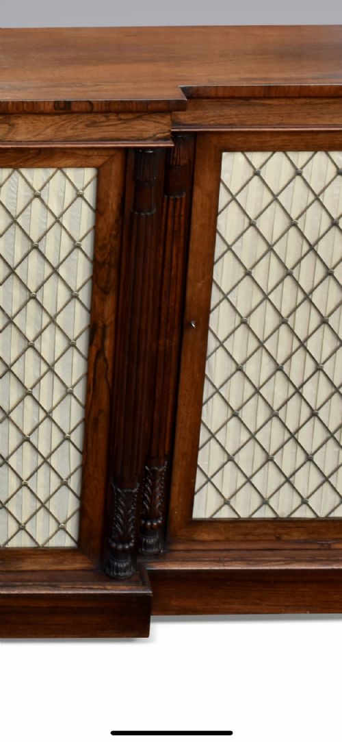 A MAGNIFICENT LATE REGENCY ROSEWOOD BREAKFRONT SIDE CABINET IN THE MANNER OF GILLOWS - ADDITIONAL PHOTO 9