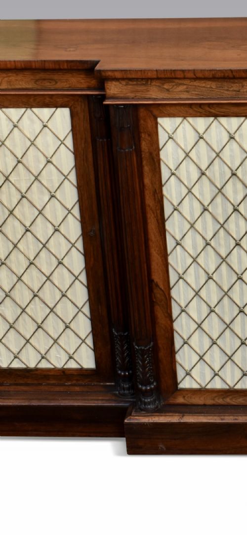 A MAGNIFICENT LATE REGENCY ROSEWOOD BREAKFRONT SIDE CABINET IN THE MANNER OF GILLOWS - ADDITIONAL PHOTO 12