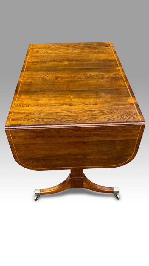 A SUPERB GEORGE III ROSEWOOD BOXWOOD INLAID SOFA TABLE - ADDITIONAL PHOTO 1