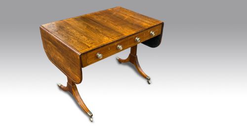 A SUPERB GEORGE III ROSEWOOD BOXWOOD INLAID SOFA TABLE - ADDITIONAL PHOTO 2