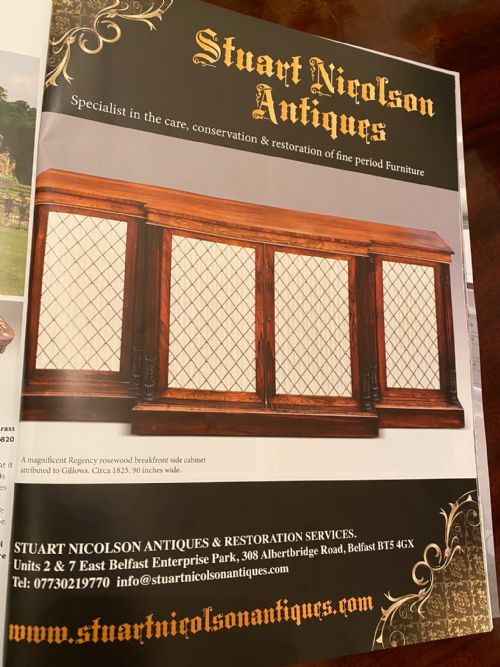 A MAGNIFICENT LATE REGENCY ROSEWOOD BREAKFRONT SIDE CABINET IN THE MANNER OF GILLOWS - ADDITIONAL PHOTO 14