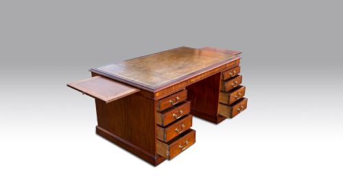 A WONDERFUL QUALITY MID 19TH C MAHOGANY PARTNERS DESK - ADDITIONAL PHOTO 9