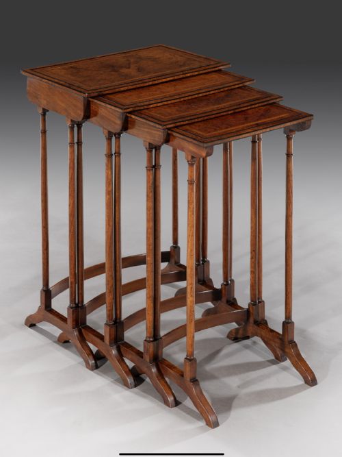 a superb georgian sheraton period nest of quartetto tables - CATEGORY: ANTIQUE TABLES - DATED GEORGIAN