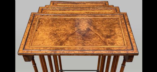A SUPERB GEORGIAN SHERATON PERIOD NEST OF QUARTETTO TABLES - ADDITIONAL PHOTO 3