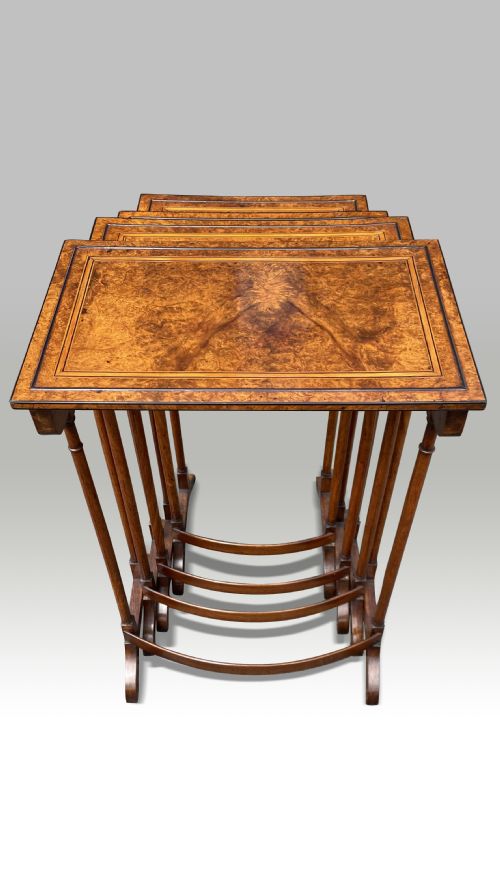 A SUPERB GEORGIAN SHERATON PERIOD NEST OF QUARTETTO TABLES - ADDITIONAL PHOTO 6