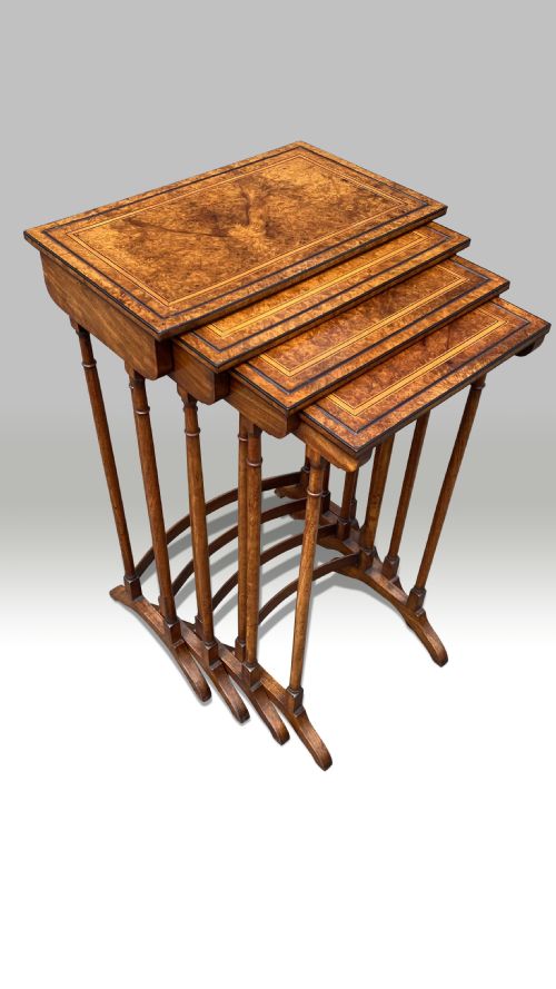 A SUPERB GEORGIAN SHERATON PERIOD NEST OF QUARTETTO TABLES - ADDITIONAL PHOTO 7