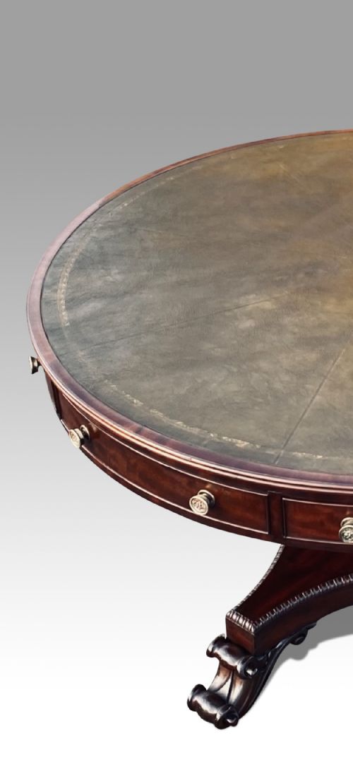 A SUPERB IRISH REGENCY PERIOD MAHOGANY DRUM TABLE IN THE MANNER OF WILLIAMS GIBTON - ADDITIONAL PHOTO 3