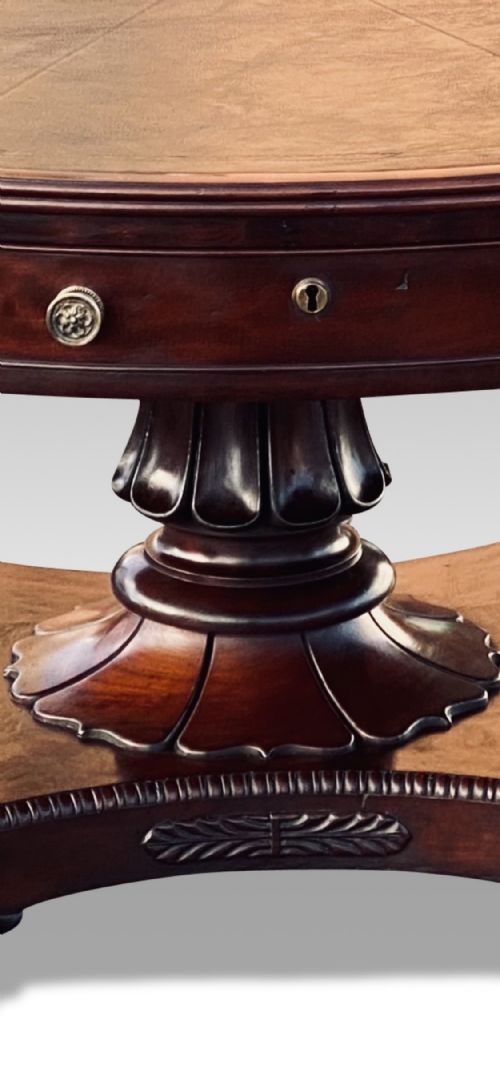A SUPERB IRISH REGENCY PERIOD MAHOGANY DRUM TABLE IN THE MANNER OF WILLIAMS GIBTON - ADDITIONAL PHOTO 5