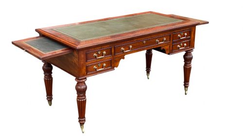 regency mahogany campaign library writing table - CATEGORY: ANTIQUE DESKS - DATED REGENCY