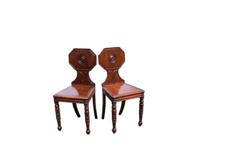 PAIR OF REGENCY MAHOGANY HALL CHAIRS - ADDITIONAL PHOTO 7