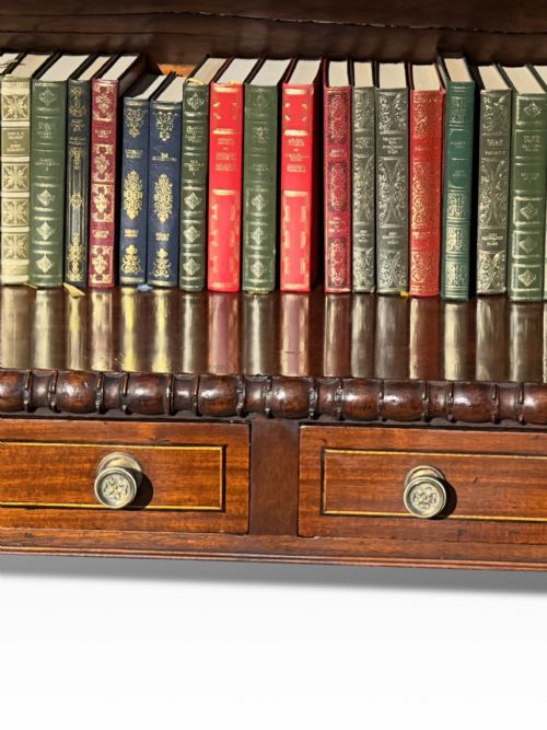 A FINE IRISH REGENCY MAHOGANY WATERFALL OPEN BOOKCASE - ADDITIONAL PHOTO 1
