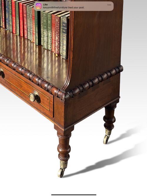 A FINE IRISH REGENCY MAHOGANY WATERFALL OPEN BOOKCASE - ADDITIONAL PHOTO 2
