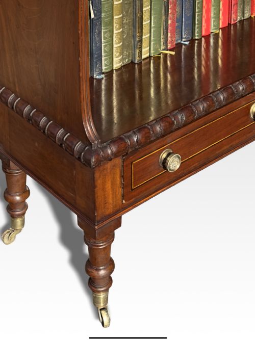 A FINE IRISH REGENCY MAHOGANY WATERFALL OPEN BOOKCASE - ADDITIONAL PHOTO 4