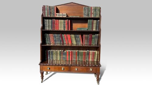 A FINE IRISH REGENCY MAHOGANY WATERFALL OPEN BOOKCASE - ADDITIONAL PHOTO 8