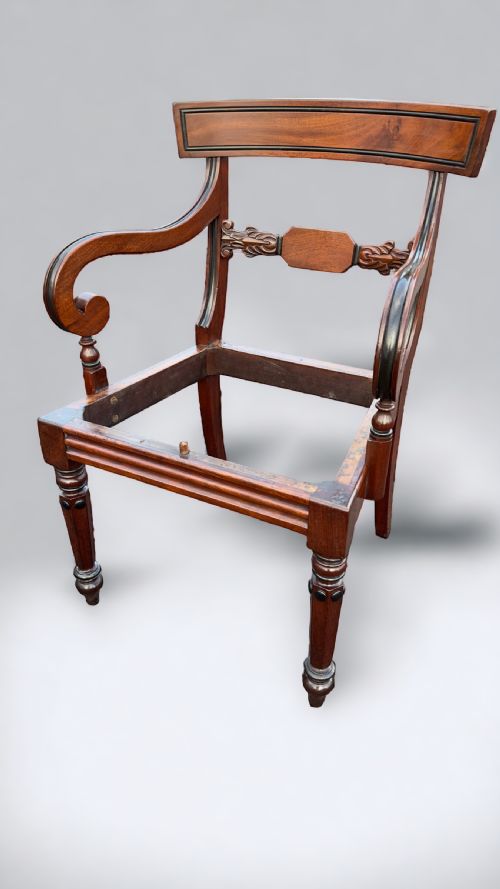 A PAIR OF REGENCY MAHOGANY EBONISED ARMCHAIRS - ADDITIONAL PHOTO 4