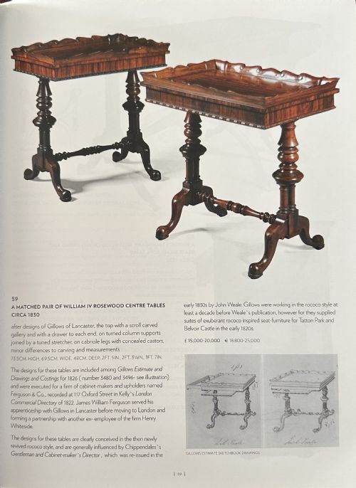 A SUPERB MATCHED PAIR OF GILLOWS MAHOGANY ROSEWOOD WORK TABLES - ADDITIONAL PHOTO 1