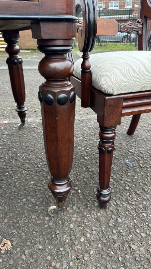 A DOUBLE SIDED REGENCY MAHOGANY EBONISED PARTNERS LIBRARY TABLE - ADDITIONAL PHOTO 11