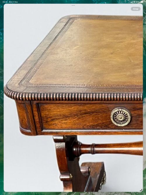 SUPERB PAIR OF REGENCY ROSEWOOD BRASS MOUNTED WRITING TABLES - ADDITIONAL PHOTO 6