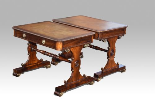 SUPERB PAIR OF REGENCY ROSEWOOD BRASS MOUNTED WRITING TABLES - ADDITIONAL PHOTO 7