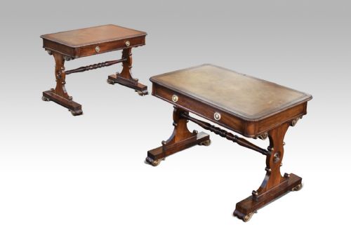 SUPERB PAIR OF REGENCY ROSEWOOD BRASS MOUNTED WRITING TABLES - ADDITIONAL PHOTO 8