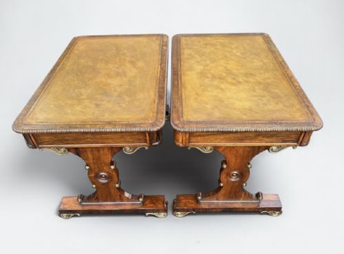 SUPERB PAIR OF REGENCY ROSEWOOD BRASS MOUNTED WRITING TABLES - ADDITIONAL PHOTO 14