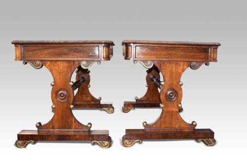 SUPERB PAIR OF REGENCY ROSEWOOD BRASS MOUNTED WRITING TABLES - ADDITIONAL PHOTO 9