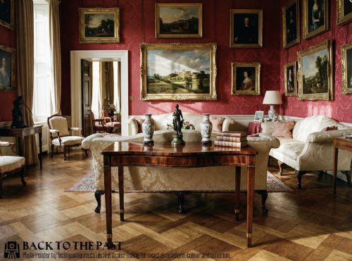 A FINE GEORGE III IRISH MAHOGANY INLAID SERPENTINE CONSOLE TABLE - ADDITIONAL PHOTO 1