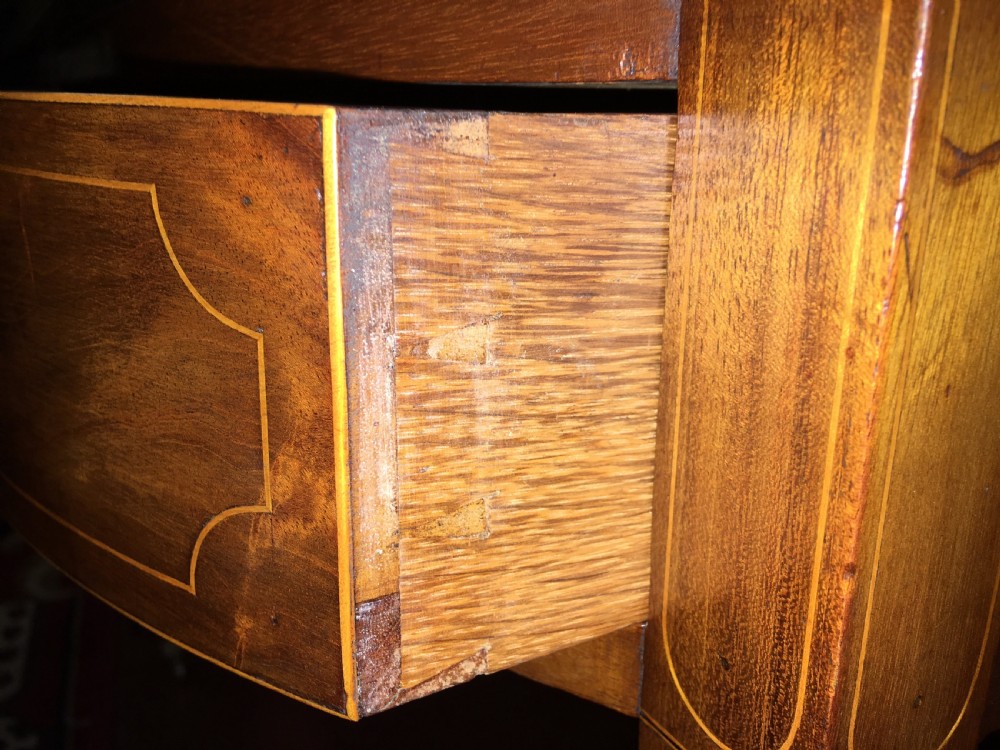 A FINE GEORGE III MAHOGANY & INLAID SIDE TABLE. View IV