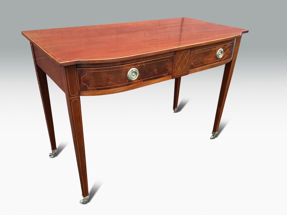 A FINE GEORGE III MAHOGANY & INLAID SIDE TABLE. View II
