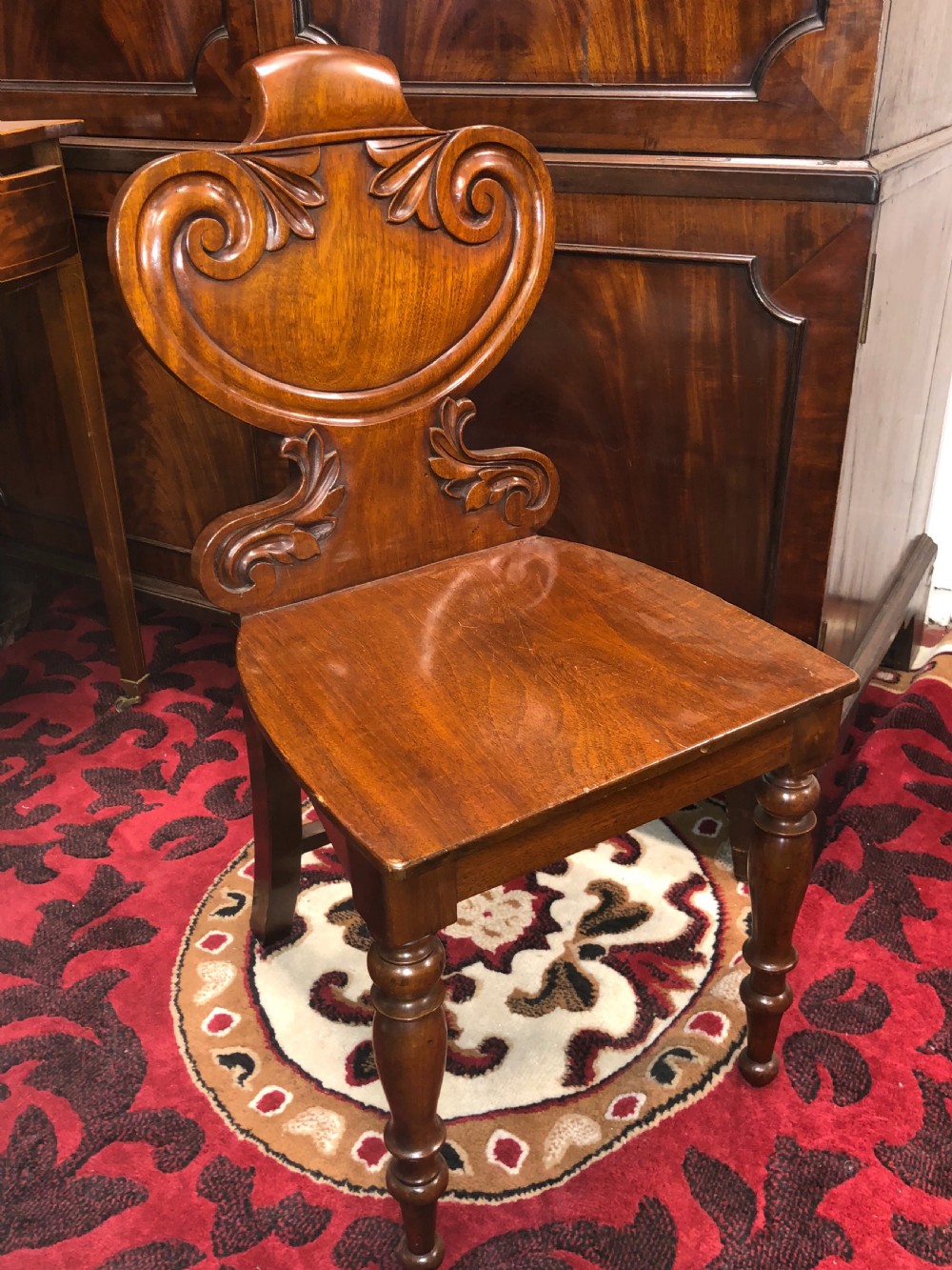 WILLIAM IV MAHOGANY HALL CHAIR