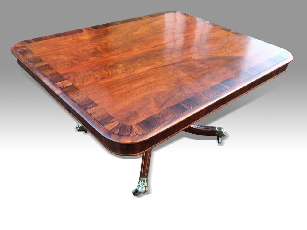 A GOOD LARGE REGENCY MAHOGANY & ROSEWOOD BREAKFAST OR DINING TABLE View VI