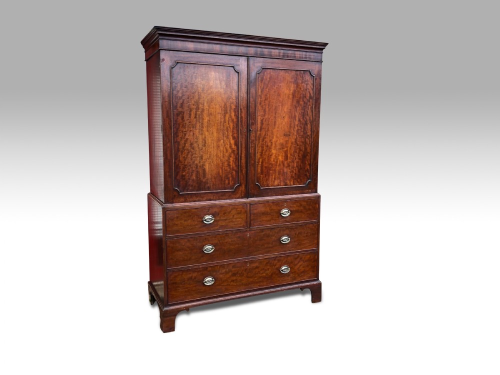 A GEORGE III MAHOGANY LINEN PRESS View II