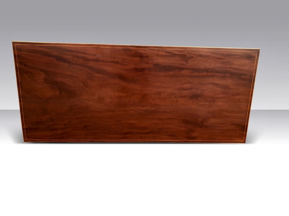 A GEORGE III IRISH MAHOGANY & INLAID CONSOLE TABLE. View III