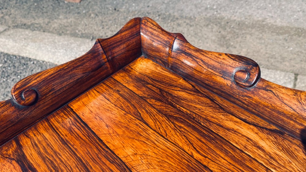 A SUPERB QUALITY EARLY 19TH CENTURY REGENCY GILLOWS ROSEWOOD WORK TABLE. View V