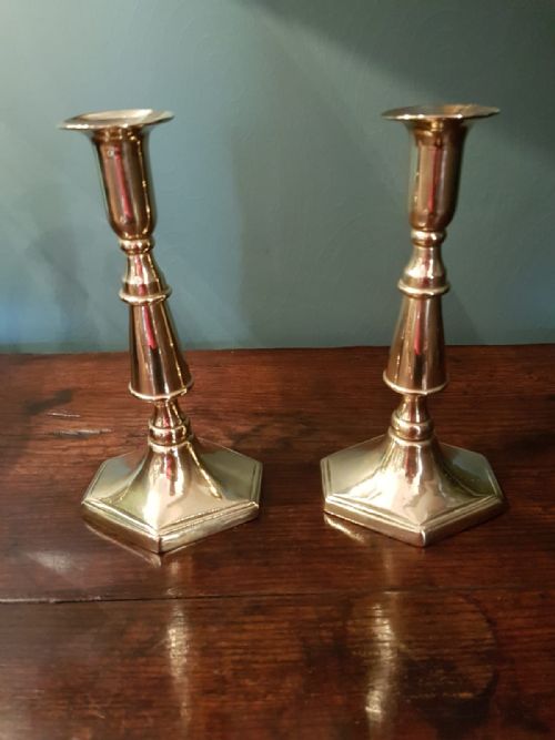 Pair of Regency Brass Candlesticks