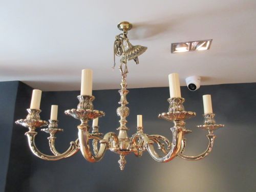 Top Quality Antique Cast Bronze Eight Arm Chandelier