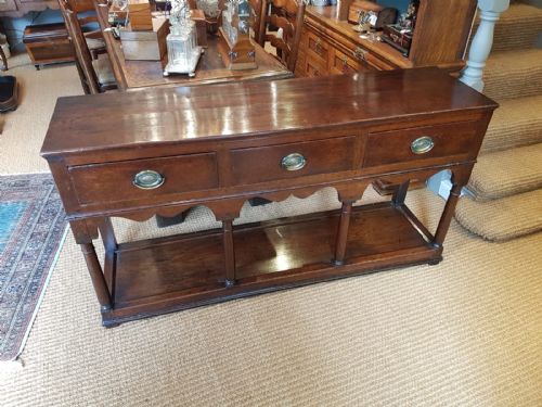 Antique George III Oak Open Pot Board Dresser