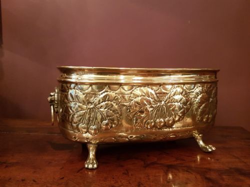 Victorian Embossed Brass Planter