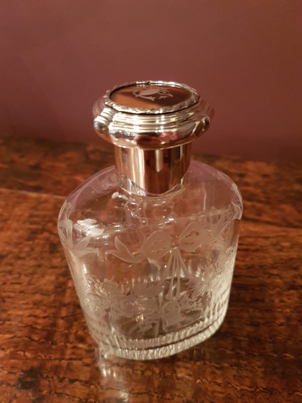 Silver and Tortoise Shell Top Victorian Scent Bottle