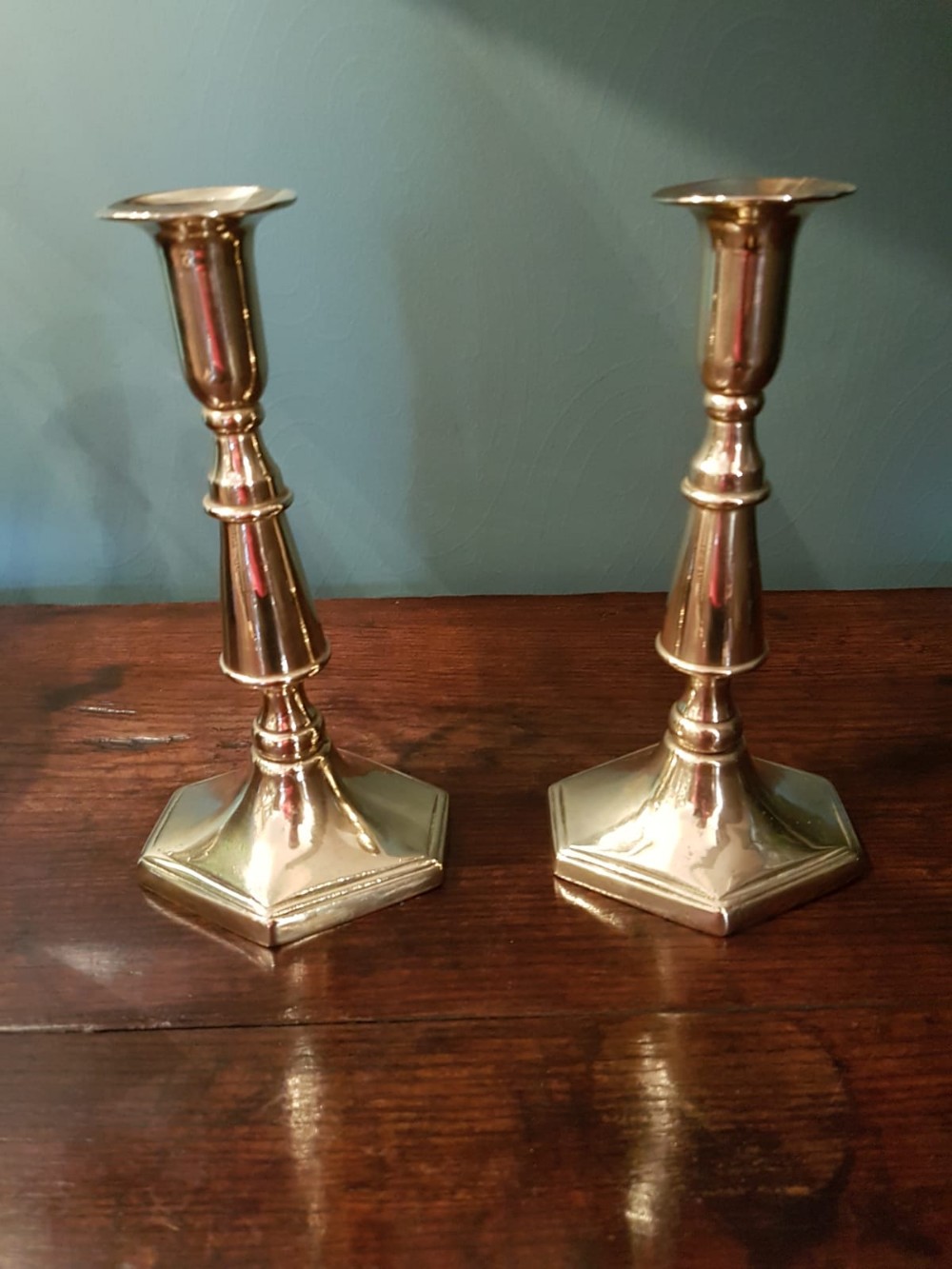 Pair of Regency Brass Candlesticks