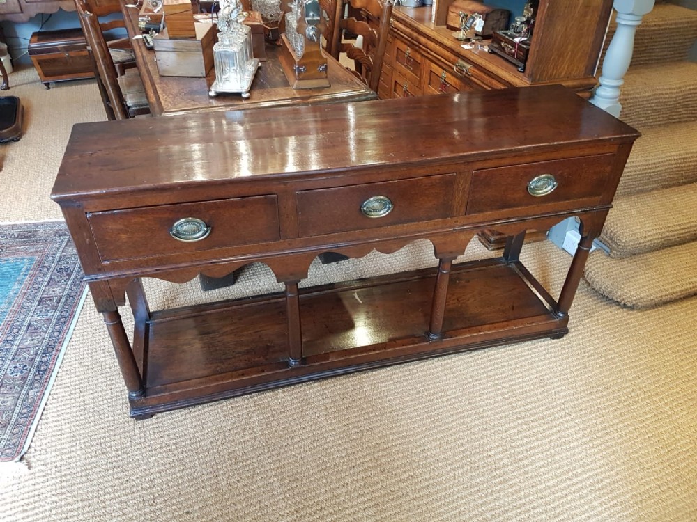 Antique George III Oak Open Pot Board Dresser